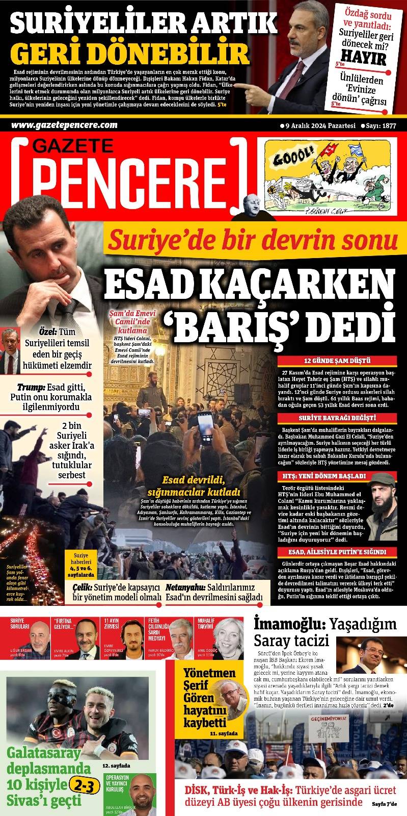 Esad yönetiminin çöküşü gazetelerde: Manşetlerde neler var? 2